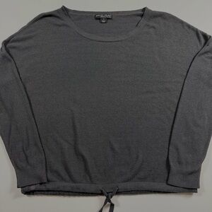 Barefoot Dreams Cozychic Ultra Lite Drawstring Hem Charcoal Gray Pullover M